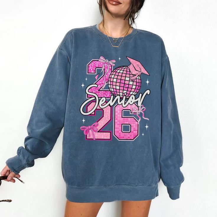 Senior 2026 Graduation Girls Coquette Pink Bow Class Of 2026 Premium Comfort Colors Sweatshirt