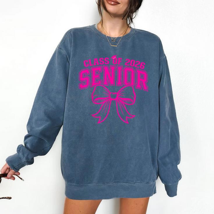 Senior Class Of 2026 Coquette Pink Bow Graduation 2026 Comfort Colors Sweatshirt