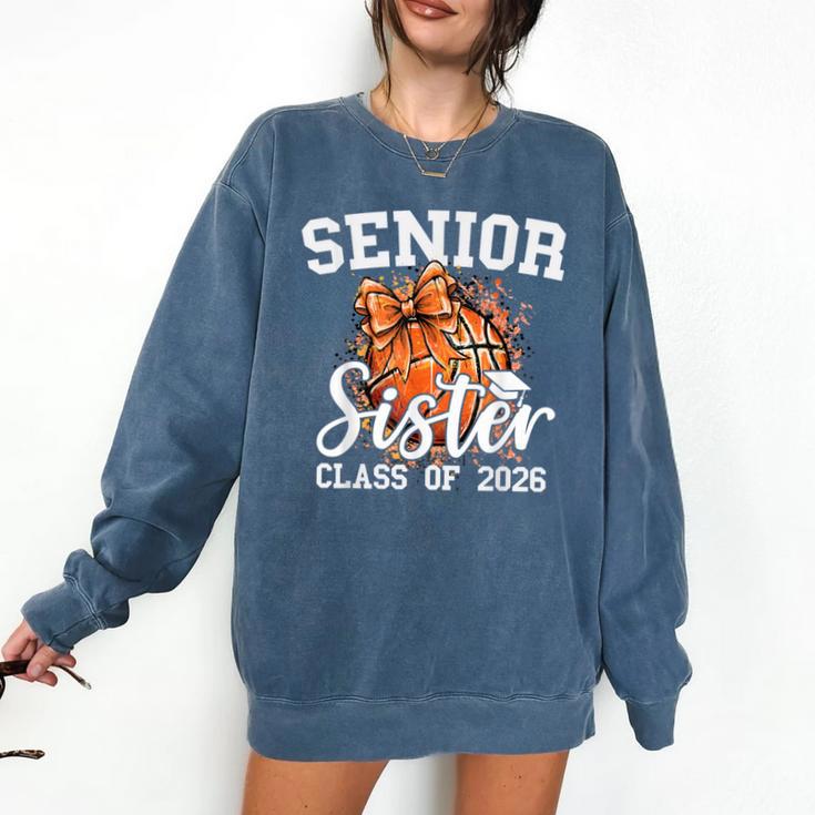 Senior Sister Class Of 2026 Coquette Basketball Graduation Comfort Colors Sweatshirt
