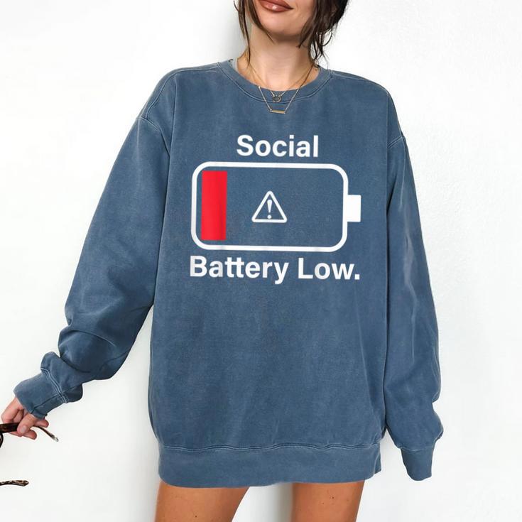 Social Battery Low Anti-Social Introvert Comfort Colors Sweatshirt