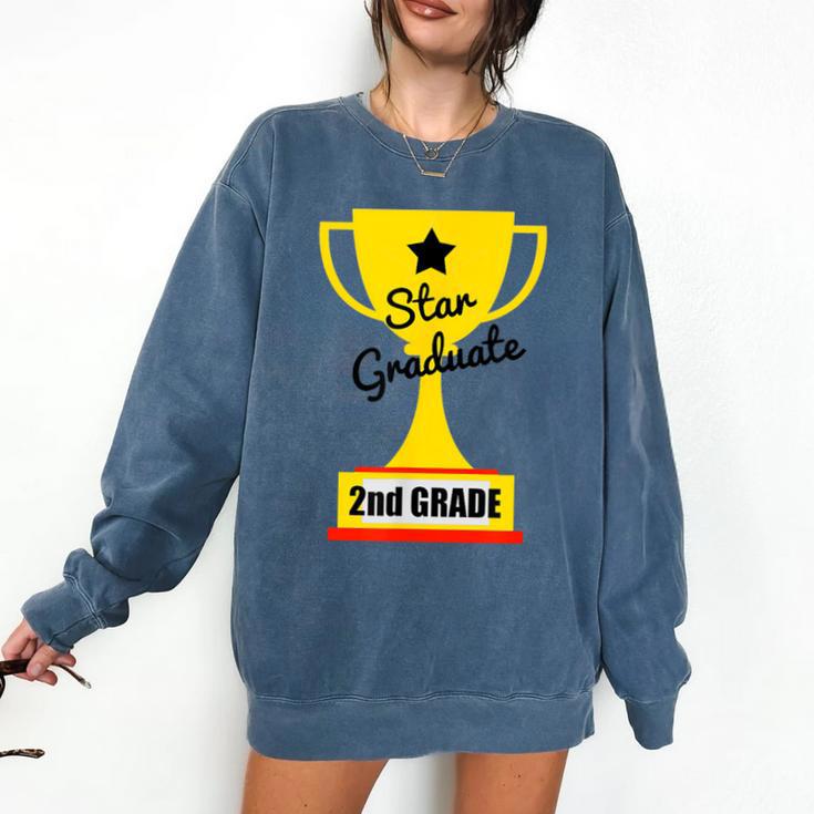 Star Graduate Second Grade Graduation Trophy Cup Comfort Colors Sweatshirt