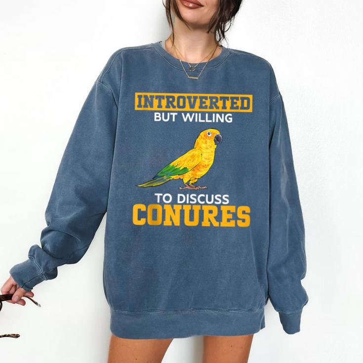 Sun Conure Introvert Parrot Bird Sun Conure Comfort Colors Sweatshirt