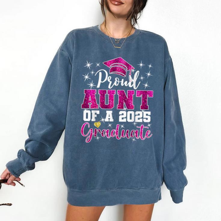 Super Proud Aunt Of 2025 Graduate Senior Graduation Family Comfort Colors Sweatshirt