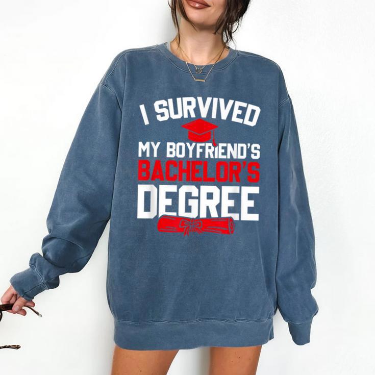 I Survived My Boyfriend's Bachelor's Degree Graduation Comfort Colors Sweatshirt