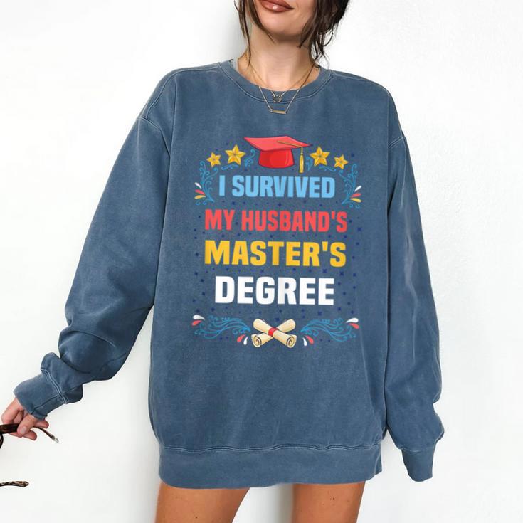 I Survived My Husband's Masters Degree Graduation Comfort Colors Sweatshirt