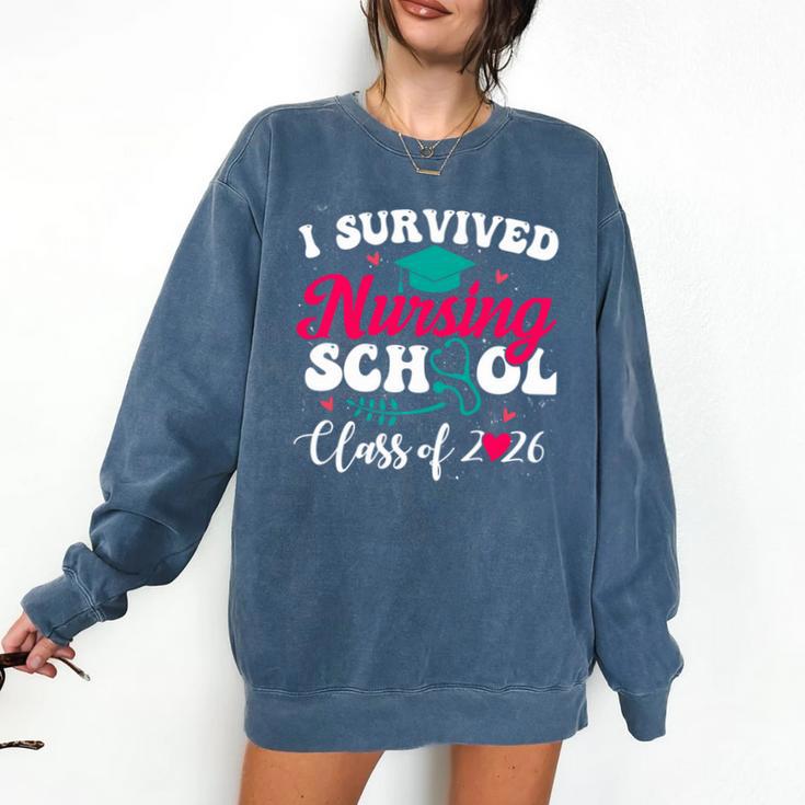 I Survived Nursing School Class Of 2026 Nurse Graduation Comfort Colors Sweatshirt