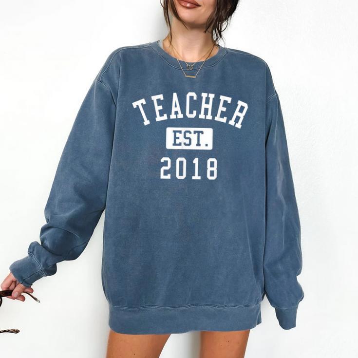 Teacher Established 2018 Shirt For Teacher Graduation Men Women Comfort Colors Sweatshirt