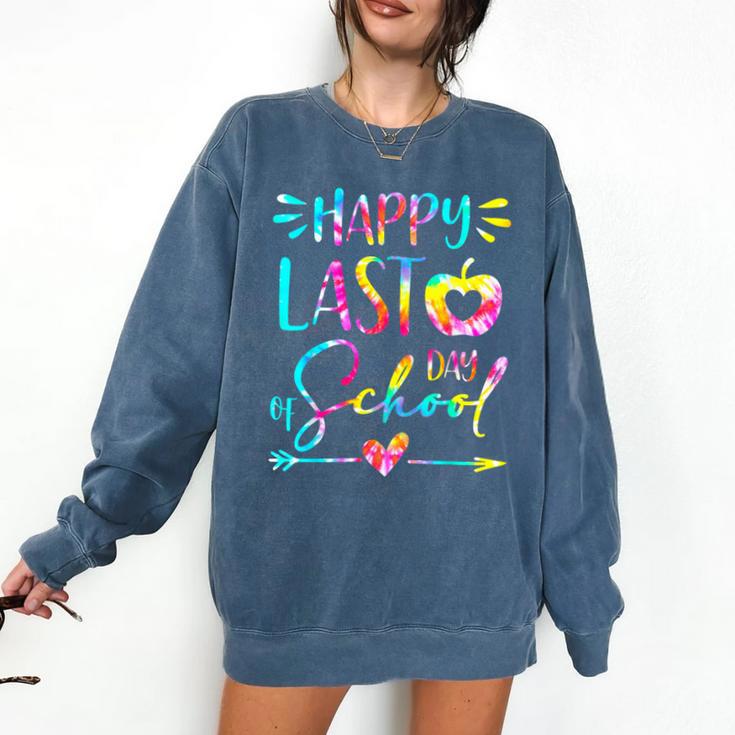 Tie Dye Happy Last Day Of School Graduation Teacher Student Comfort Colors Sweatshirt