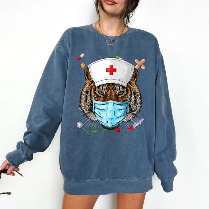 Tiger Nurse RN ER Nursing School Graduation Comfort Colors Sweatshirt