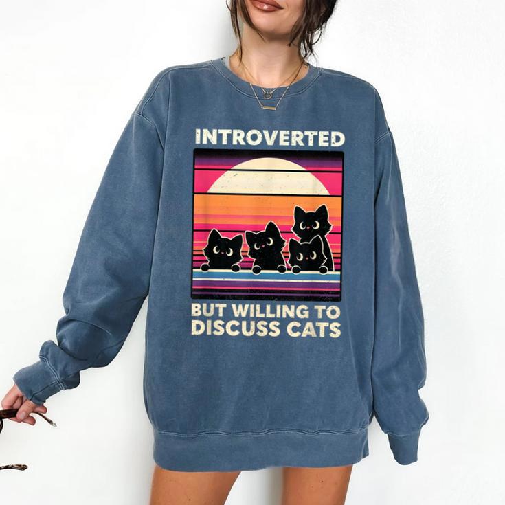 Unique Art For Introverted Cat Fans -Adults Cat Humorous Introvert Small Comfort Colors Sweatshirt