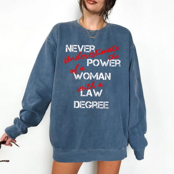 Woman Law Degree Graduation Diploma Party Comfort Colors Sweatshirt