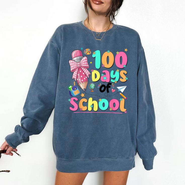 100th Day Of School Teacher Books 100 Days Of School Women Comfort Colors Sweatshirt