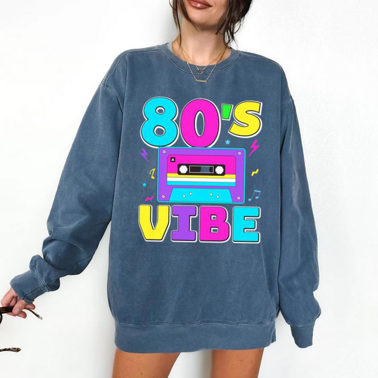 80's Vibe Retro Style Cassette Tape Nostalgia 1980s Party Premium Tri-Blend Comfort Colors Sweatshirt