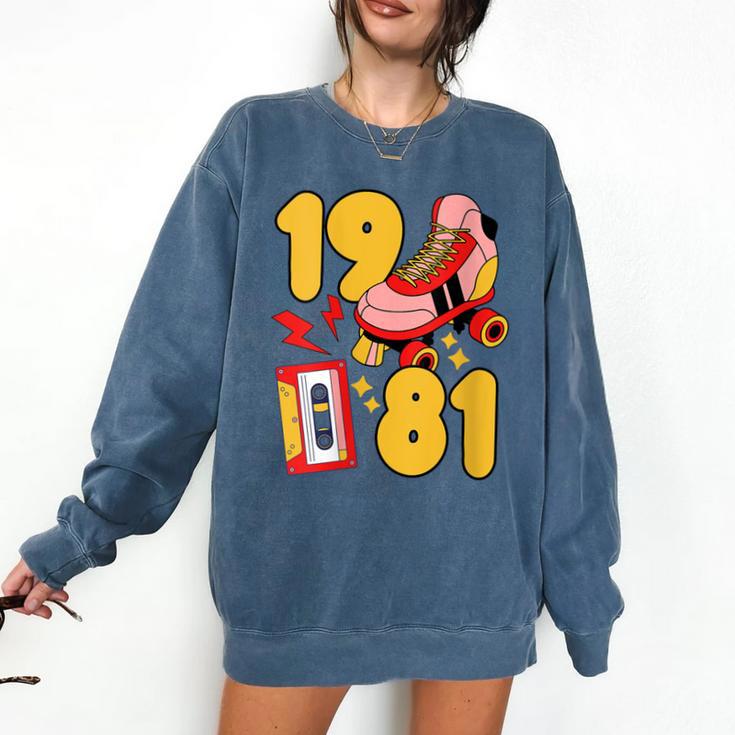 80s Vibes Mixed Tapes & Roller Skates 1981 Nostalgia Retro Comfort Colors Sweatshirt
