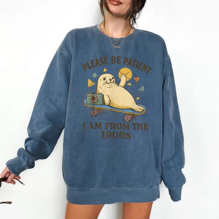 90s Manatee Humor Please Patient I'm From The 1900s Comfort Colors Sweatshirt