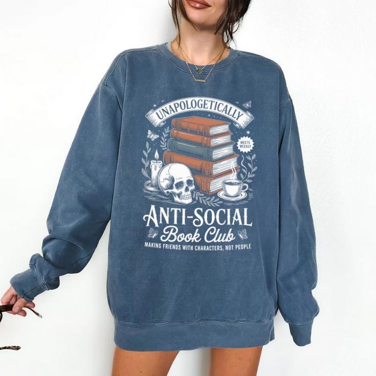 Anti-Social Book Club Reader Books & Coffee Dark Academia Premium Tri-Blend Comfort Colors Sweatshirt