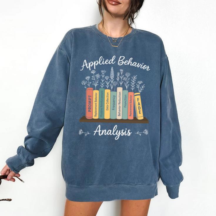Applied Behavior Analysis Book Wildflower ABA RBT Therapist Comfort Colors Sweatshirt