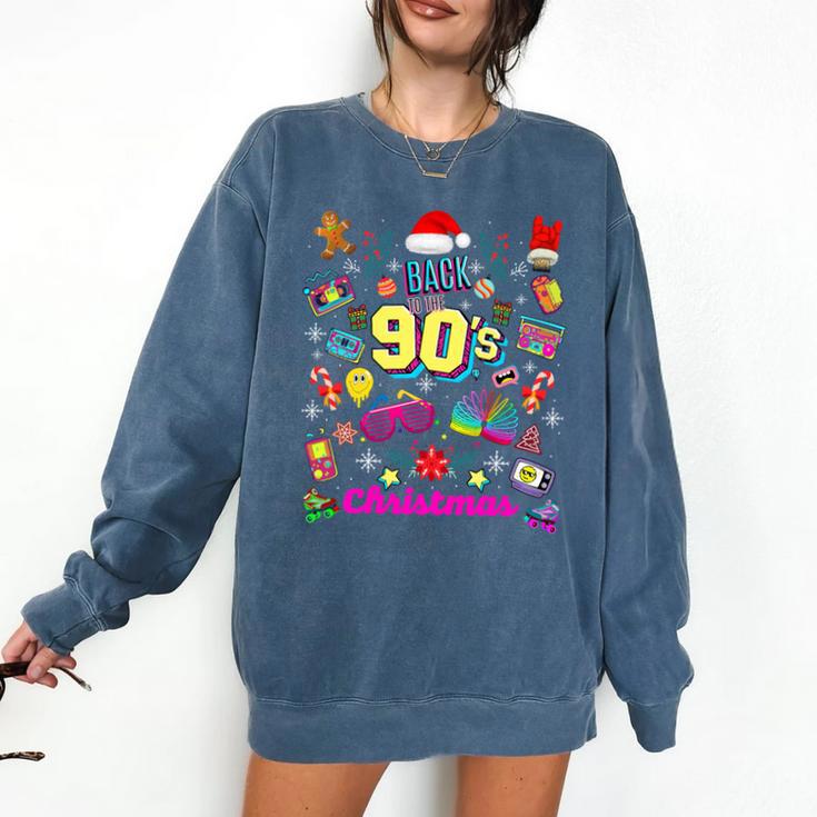 Back To 90's Christmas Nostalgia Quotes Graphic Premium Tri-Blend Comfort Colors Sweatshirt