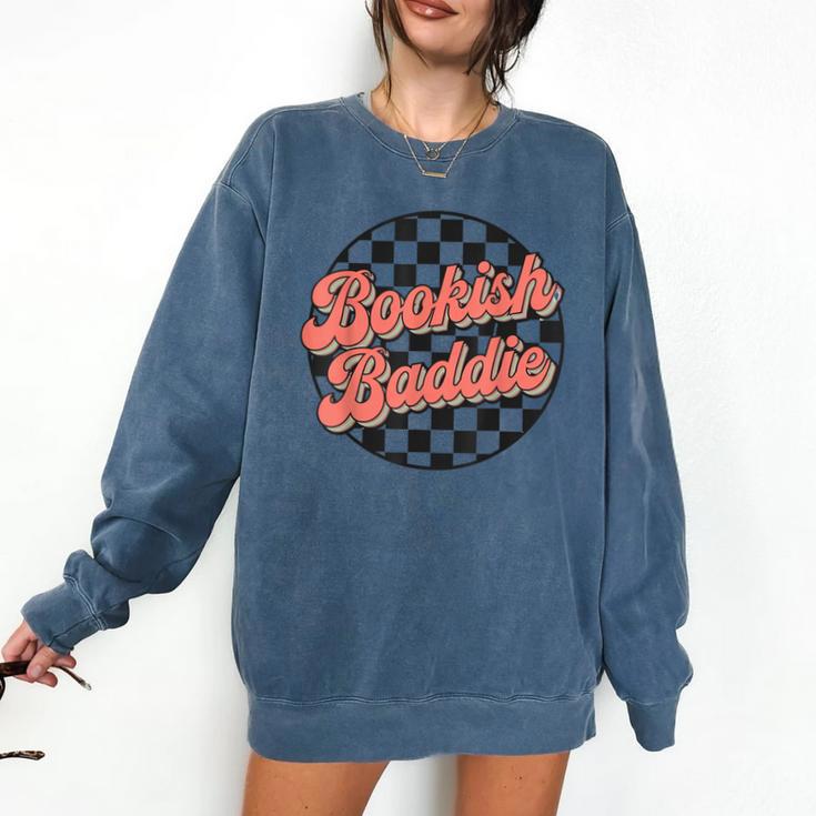 Bookish Baddie Retro Aesthetic Typography Comfort Colors Sweatshirt
