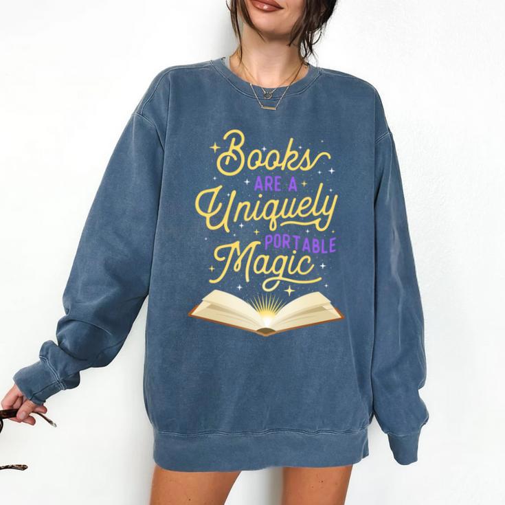 Books Are A Uniquely Portable Magic Reading Bookworm Comfort Colors Sweatshirt