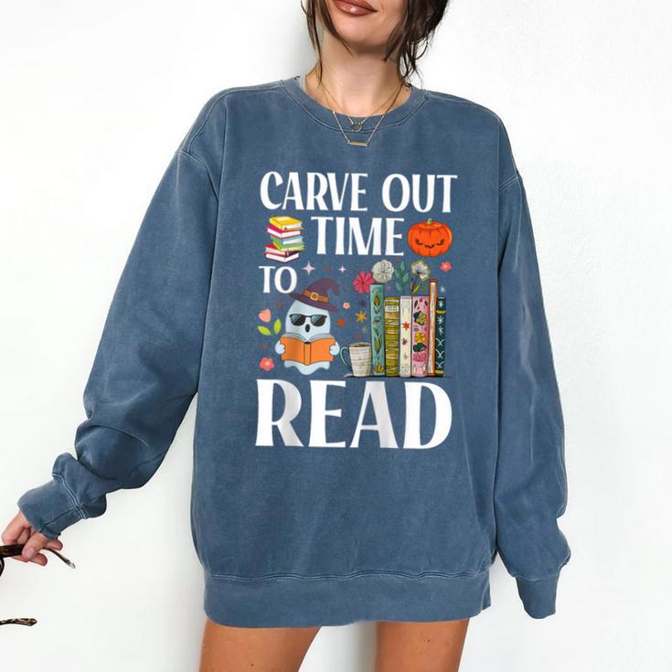 Carve Out Time To Read Halloween Ghost Books Raglan Baseball Tee Comfort Colors Sweatshirt