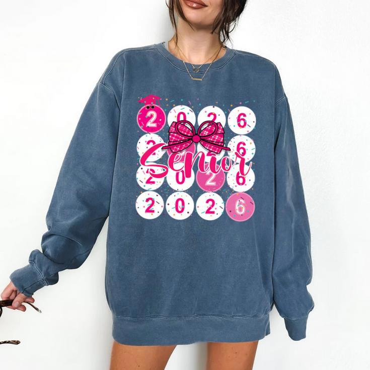 Class Of 2026 Senior Coquette Pink Bow Graduation Family Premium Tri-Blend Comfort Colors Sweatshirt