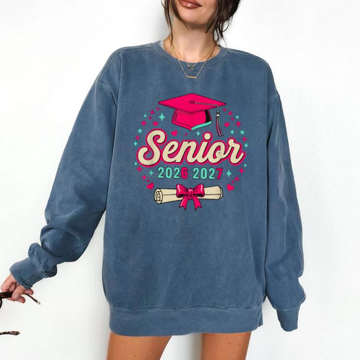 Coquette Pink Bow Senior 2026 2027 Graduation Comfort Colors Sweatshirt