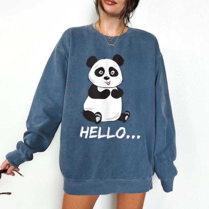 Cute Introvert Vibes – Panda Hello & Goodbye Comfort Colors Sweatshirt