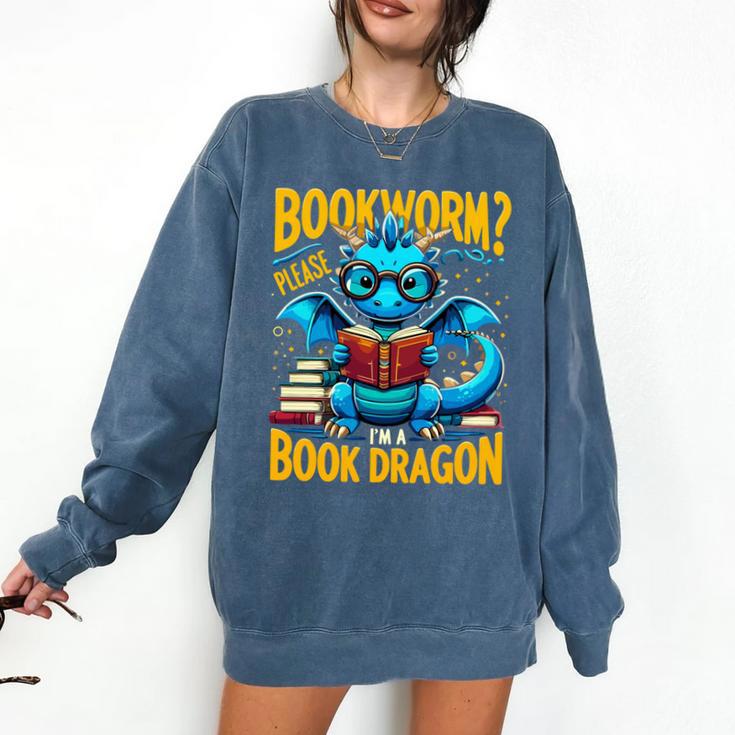 Dragon Bookworm Please I'm A Book Dragon Comfort Colors Sweatshirt