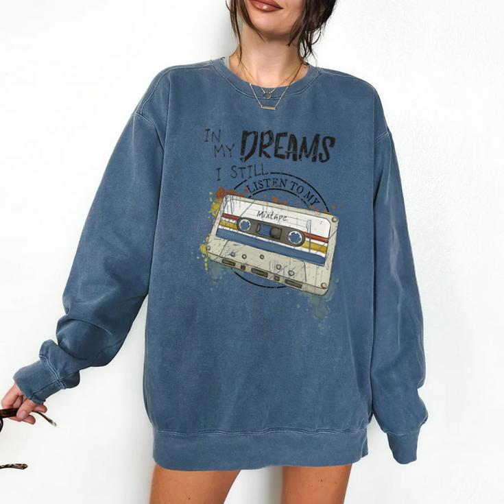 Dreams Of Music Mixtapes Retro Cassette Lifestyle Nostalgia Premium Tri-Blend Comfort Colors Sweatshirt