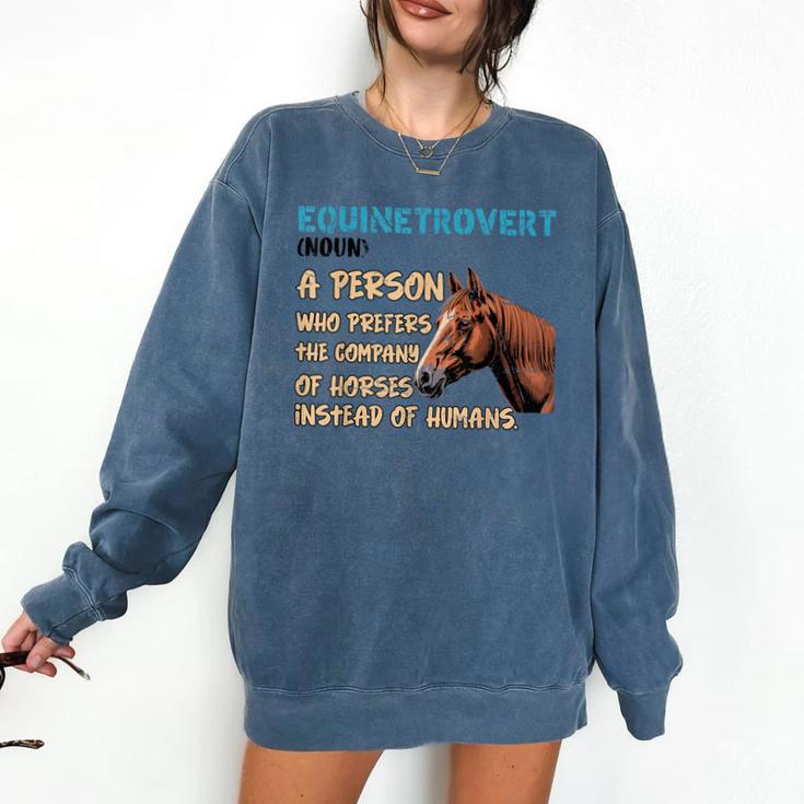 Equinetrovert Definition Equine Horse Riding Introvert Comfort Colors Sweatshirt