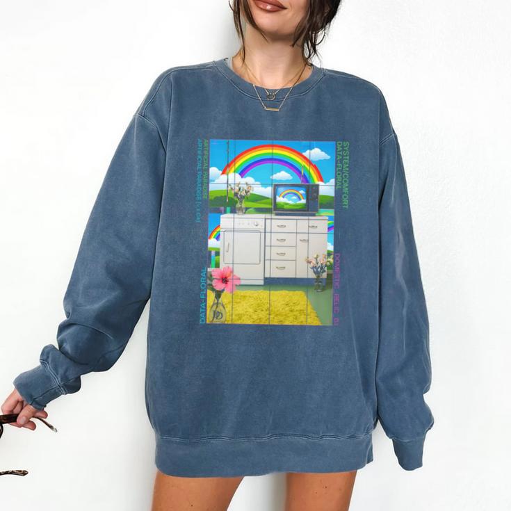 Frutiger Aero Aesthetic Rainbow Glitch Art Comfort Colors Sweatshirt