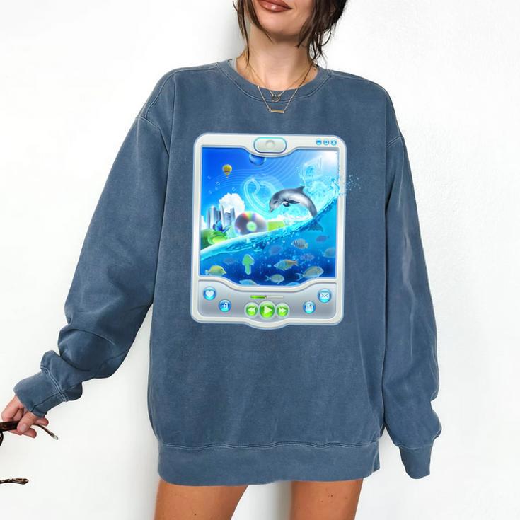 Frutiger Aero Skeuomorphism User Interface Nostalgia Premium Tri-Blend Comfort Colors Sweatshirt