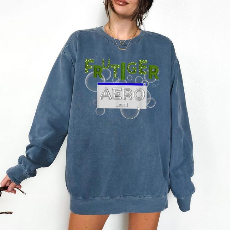 Frutiger Aero Y2K Fashion Trends Grass Fun Computers Comfort Colors Sweatshirt