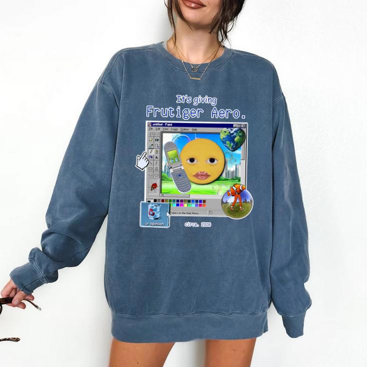 Frutiger Aero Y2K Meme Graphic 2000s Nostalgia Premium Comfort Colors Sweatshirt