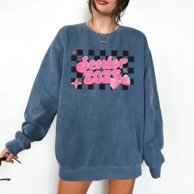 Groovy Senior Class Of 2026 Coquette Pink Bow Graduation Comfort Colors Sweatshirt