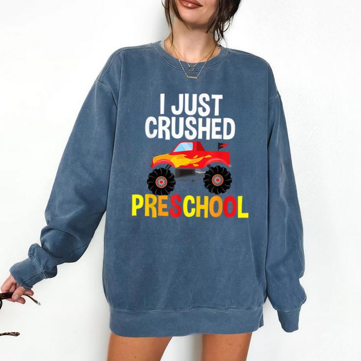I Just Crushed Preschool Monster Graduation Pre-K Shirt Comfort Colors Sweatshirt