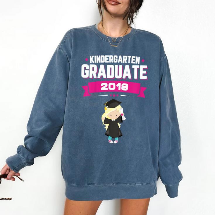 Kids Kindergarten Graduate 2018 Graduation  Girls Comfort Colors Sweatshirt