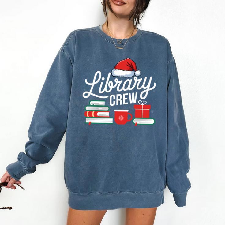 Library Crew Book Lovers Librarian Xmas Holiday Christmas Comfort Colors Sweatshirt