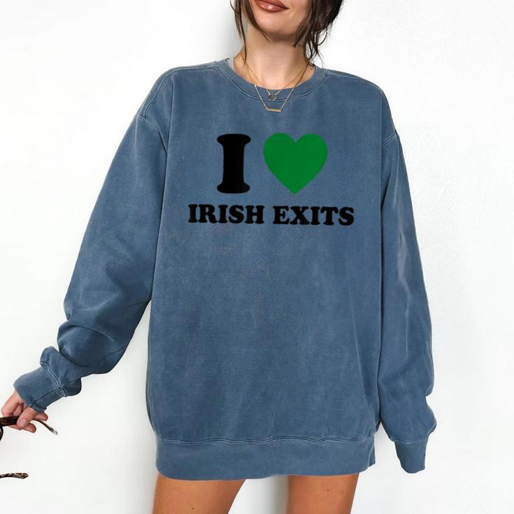 I Love Irish Exits St Patrick's Day Introvert Party Comfort Colors Sweatshirt