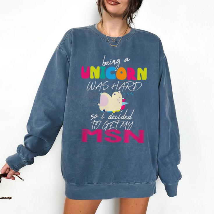 Nurse MSN Graduation Unicorn T-Shirt Nursing School Comfort Colors Sweatshirt