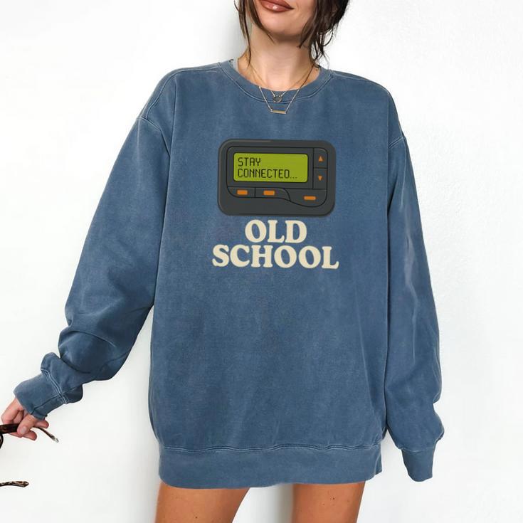 Old School 90s Pager Retro Nostalgia Vintage Tech Gen Comfort Colors Sweatshirt