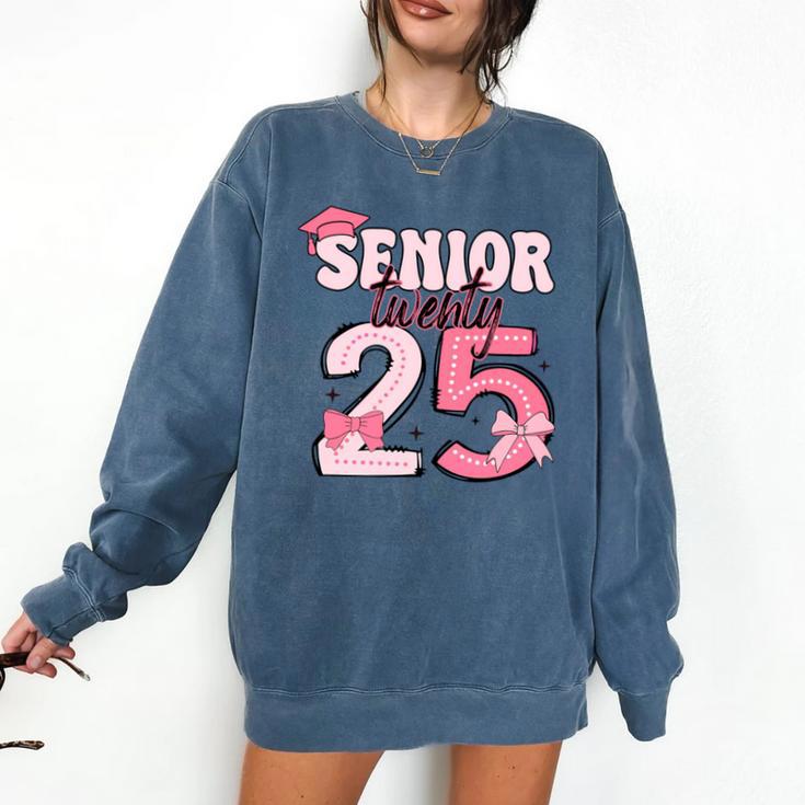 Pink Coquette Bow Senior 2025 Back To School Graduation Girl Comfort Colors Sweatshirt