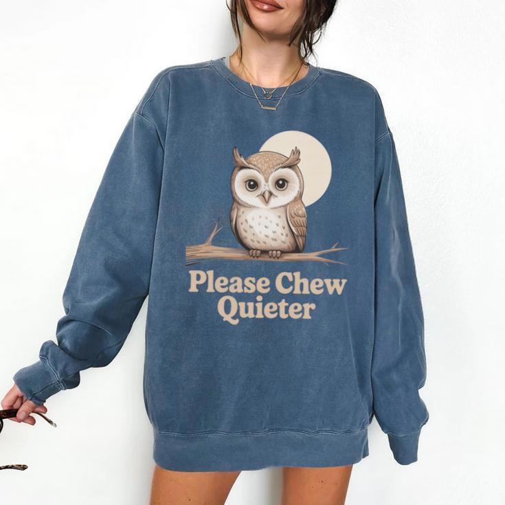 Please Chew Quieter Introvert Christmas Bird Lover Comfort Colors Sweatshirt