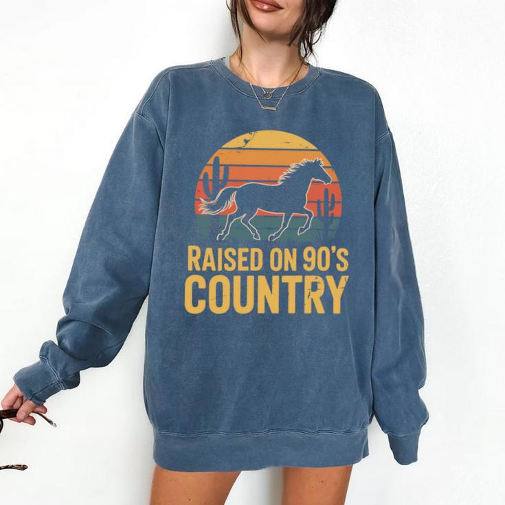 Raised On 90’s Country Horse Retro Nostalgia Western Music Comfort Colors Sweatshirt