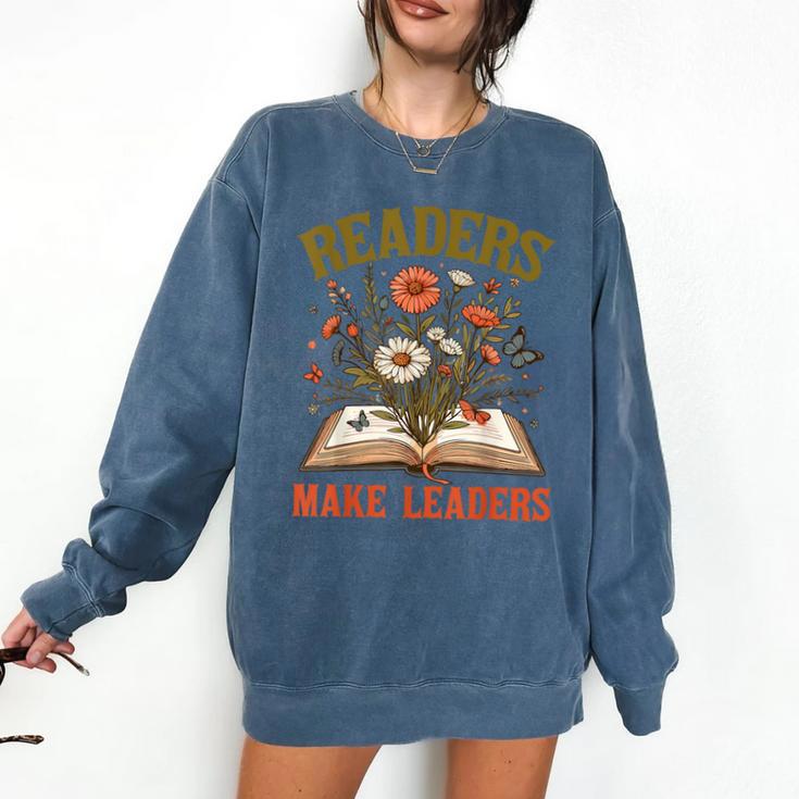 Reading Squad Book Lover Bookish Floral Readers Make Leaders Comfort Colors Sweatshirt