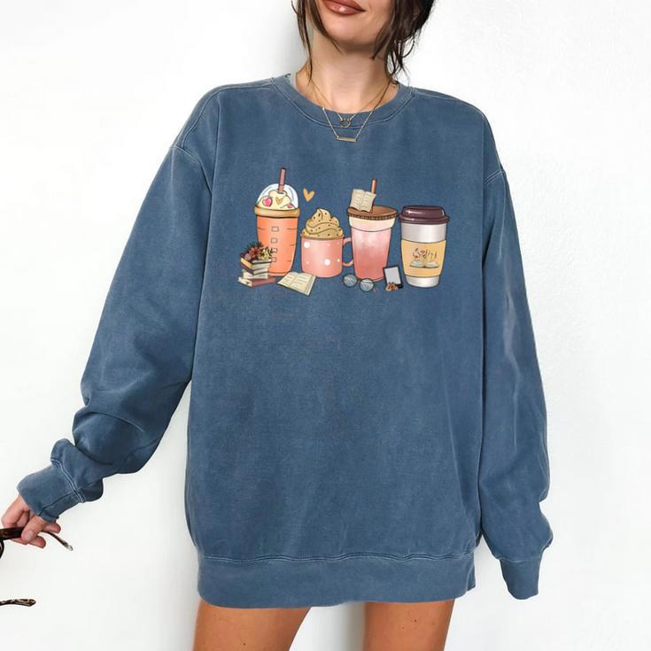 Reading Tea Coffee And Books Comfort Colors Sweatshirt