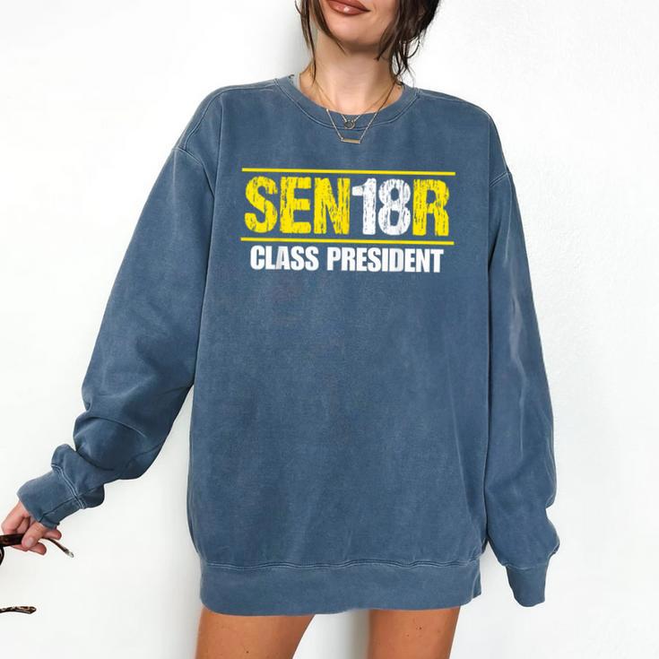 Senior 2018 Class President-School Colors Graduation Comfort Colors Sweatshirt