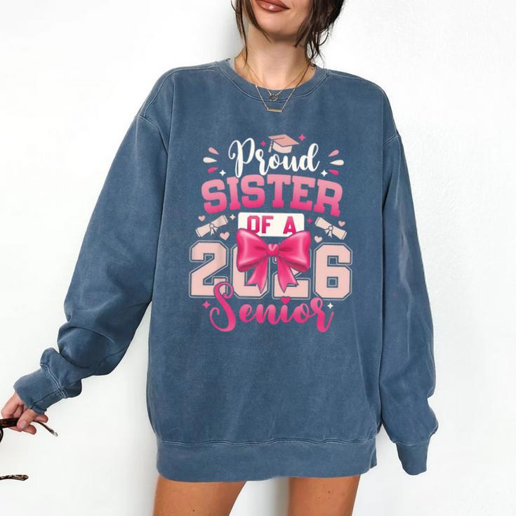 Senior 2026 Class Of 26 Coquette Pink Bow Graduation Sister Comfort Colors Sweatshirt