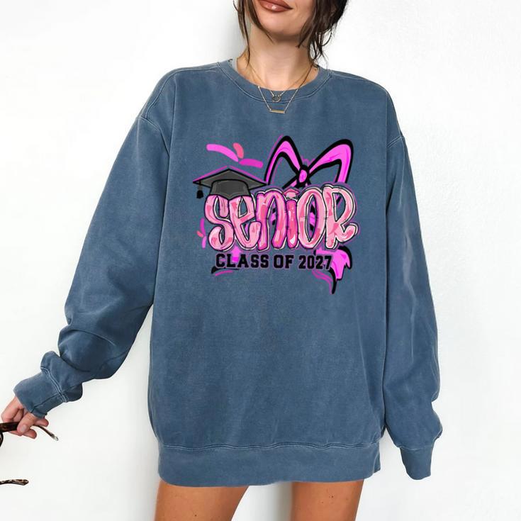 Senior 2027 Class Of 2027 Coquette Girl Pink Graduation 2027 Comfort Colors Sweatshirt